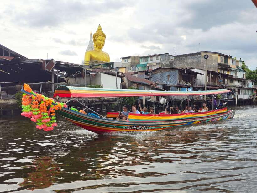 Bangkok Long Boat Canal a Big Buddha & Culture Markets Tour - Khlong Bang Luang Floating Market and local food