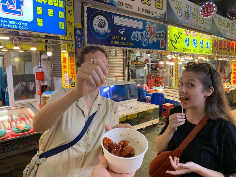 Busan: Food Market Tour, Smash Seafoods and Street Foods - BIFF Square and the street-food stop