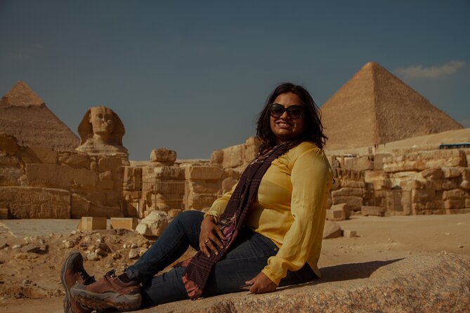 Cairo Airport Transit Tours Visit Giza Pyramids Egyptian Museum Bazaar & Nile Dinner Cruise - Inside the Great Pyramid, Khafre, and Menkaure