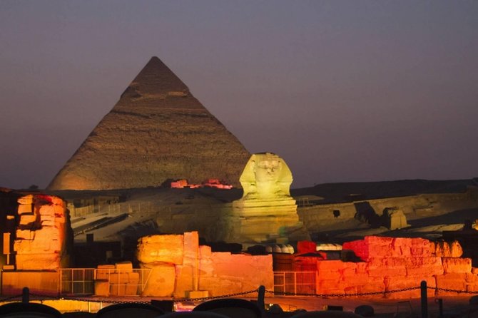 Cairo Layover Tours To Giza Pyramids Egyptian Museum Bazaar Sound And Light Show - The optional Giza sound and light show
