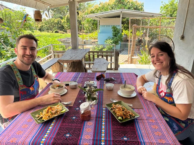Chiang Mai : Cook in Farm, Market tour & Go by a Local Train - Cooking Thai dishes with local instruction