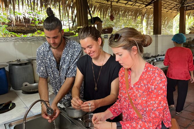 Cooking class & Vibrant Market by Scooter/Tuktuk (Half-Day) - Coconut milk in Ben Tre cooking