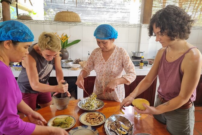 Cooking class & Vibrant Market by Scooter/Tuktuk (Half-Day) - Eating the meal you helped prepare