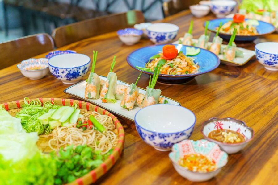 Da Nang Cooking: Market tour, farming, and cooking class - Herbal tea, dessert, and the finished meal