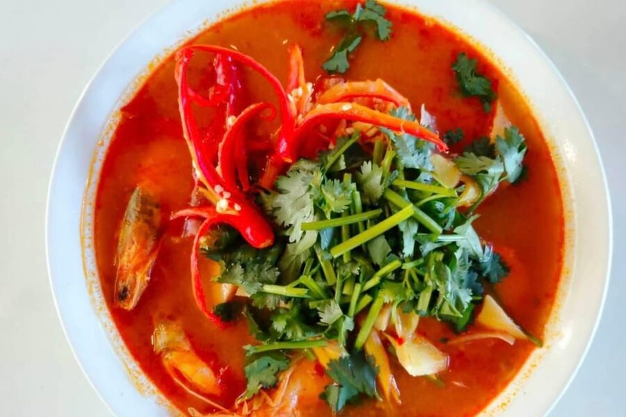 Dinner from cooking class & enjoy local night market - From cooking station to dinner table