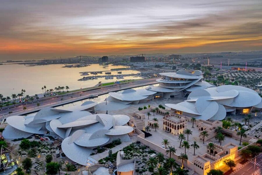 Doha: Night City Tour |Corniche |katara |Souq Waqif |Pearl - The National Museum of Qatar as a city landmark