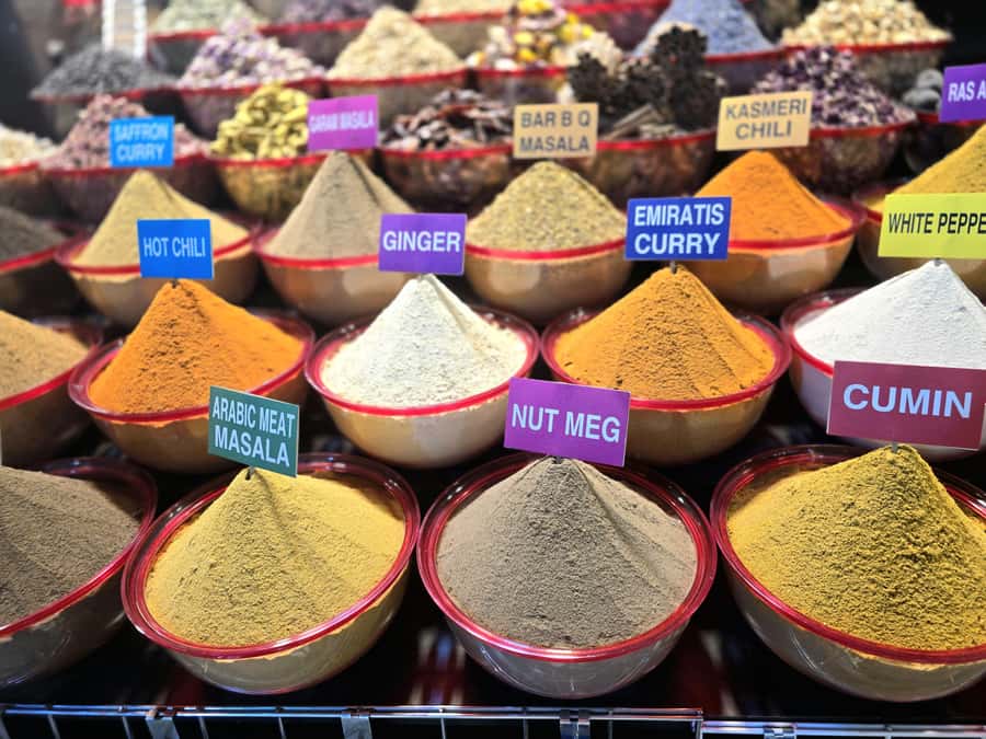Dubai: Premium Old Town, Street Food, Souks & Boat Ride Tour - Spice Souk: smells, colors, and sales talk