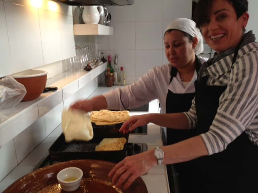 Edgy 8 Dish Private, Fusion Cooking Class, Menu Plan, Market - Choosing mint, chicken, fish, and vegetables in the souk