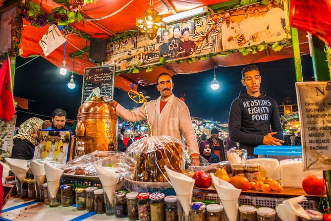 Evening Marrakech: Gastronomic and Market Tour Inside the Medina - The Mellah spice market and meat stalls