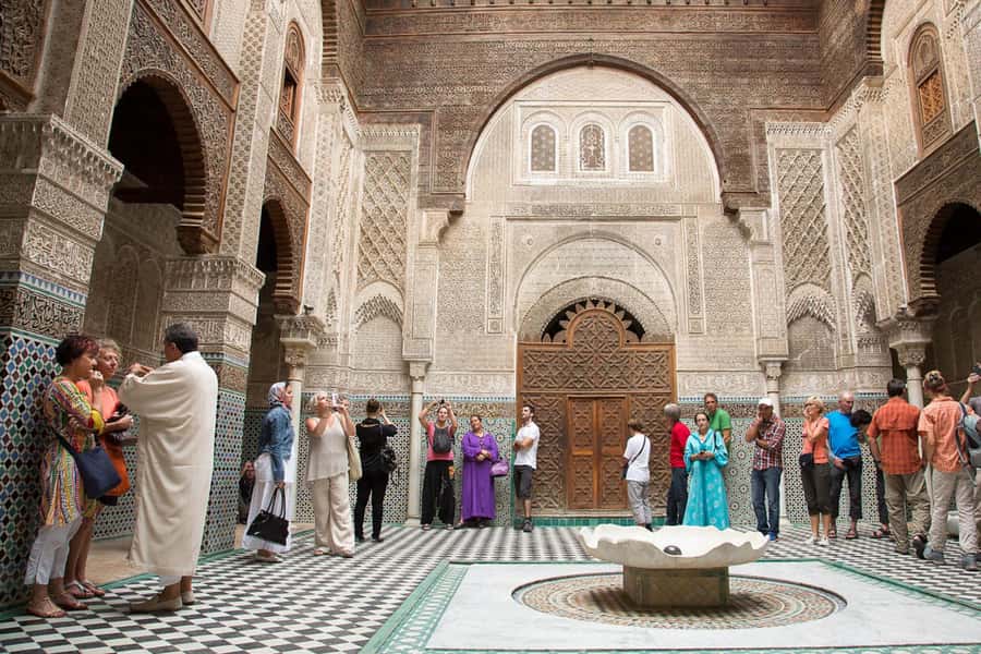 Fes: Bou Inania Madrasa, Museum, Tannery, Souk & Medina Tour - Bab Bou Jeloud and the first steps inside
