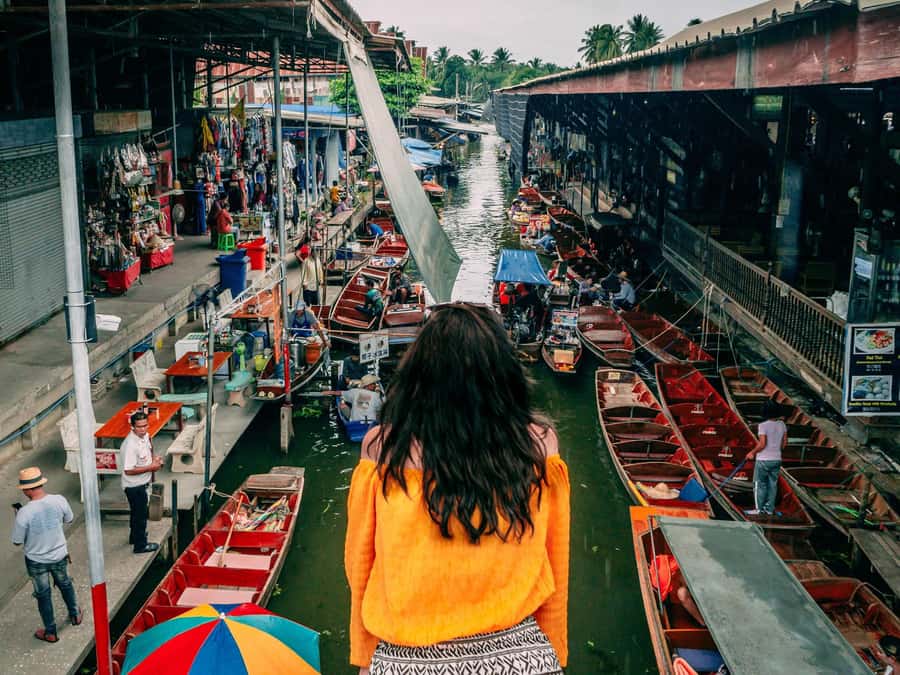 From Bangkok: Maeklong Railway and Floating Market Day Tour - Maeklong Railway Market and the passing train