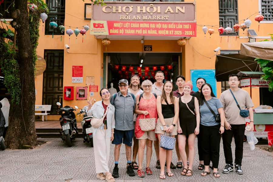 From Hoi An: Market Tour, Basket Boat Ride and Cooking Class - Floating through the water coconut palms