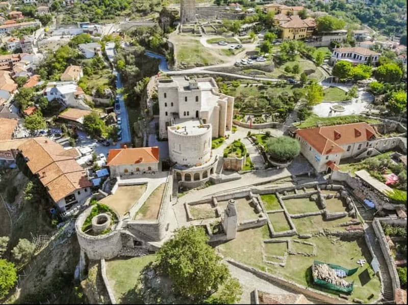 From Tirana: Kruja Castle, Old Bazaar & Sari Salltik View - The van ride, pickup, and pace