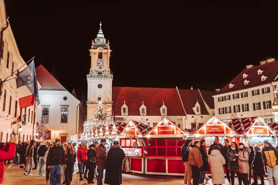 From Vienna: Bratislava Christmas Markets Guided Tour - Devín Castle and the meeting of two rivers
