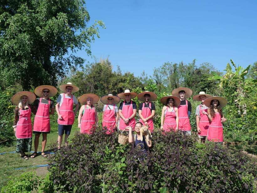 Full Day Thai Cooking Class in Organic Farm and Market - Eating your own food in the garden