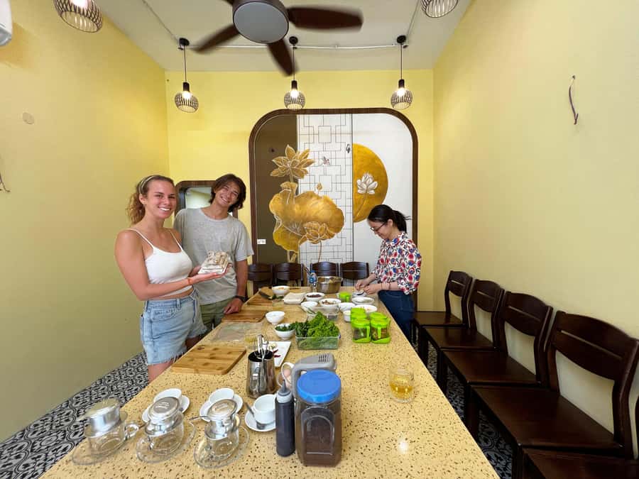 Hanoi: Maya Traditional Cooking Class & Market Tour - Eating everything you make