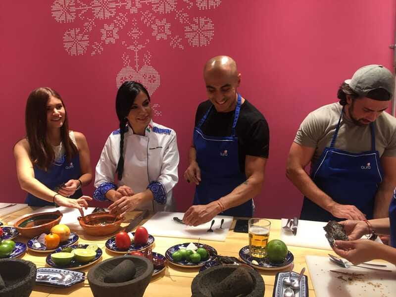 Mexico City: Authentic Mexican Cooking Class & Market Tour - Cooking four courses in a group of seven