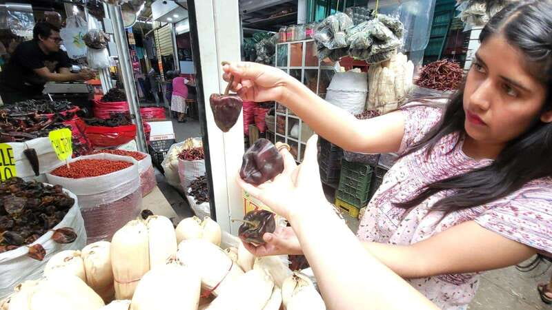Mexico: Salsa Making Class in a Market with a Chef - Using a molcajete instead of only watching