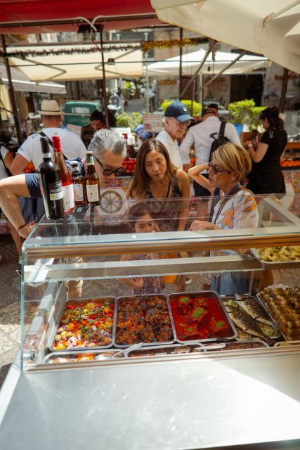 Palermo: Market Tour and Sicilian Cooking Class with Lunch - Sitting down to lunch with wine