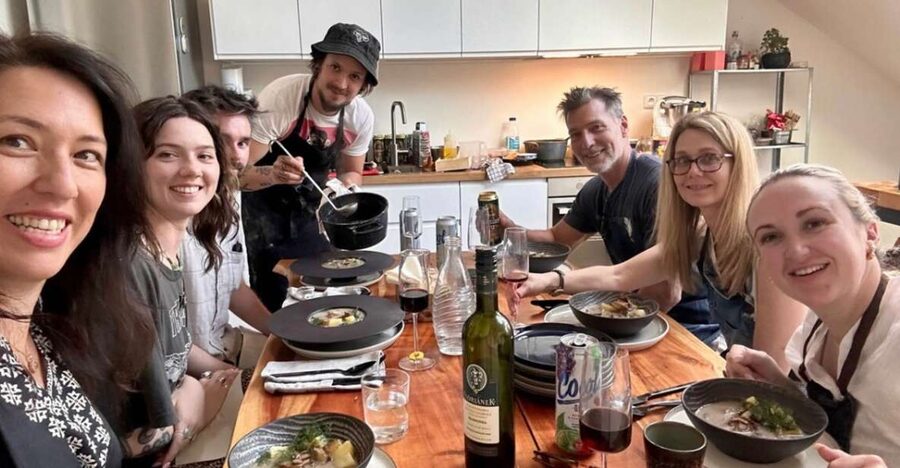 Prague: Traditional Czech Cooking Class with Market Tour - Food, wine, and the meal at the end