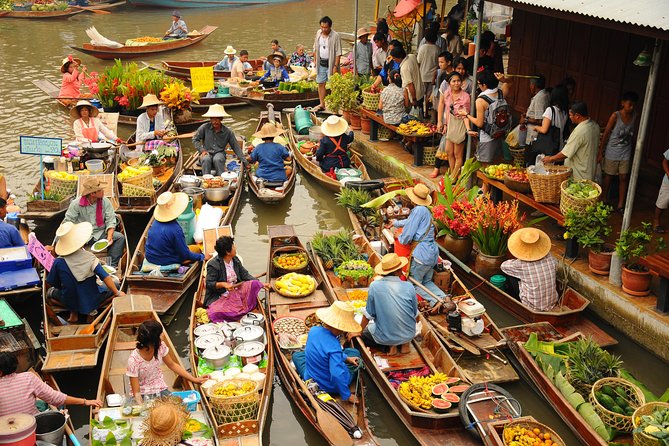 Private Tour: Amphawa Floating Market & Maeklong Railway Market - Wat Bang Kung and its banyan-covered Buddha
