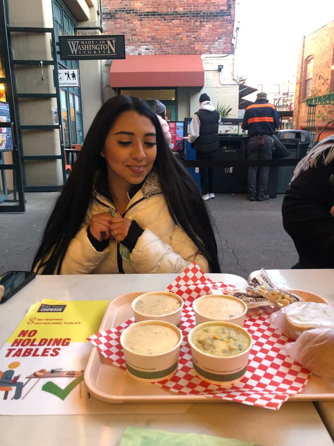 Secret Food Tours: Seattle Pike Place Market - Northwest clam chowder is the main local flavor