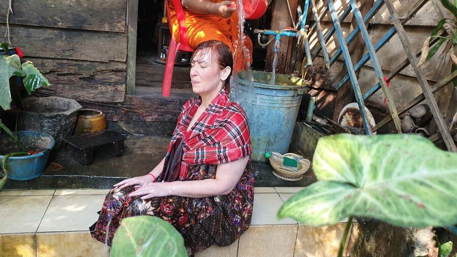 Siem Reap Cambodian Buddhist Water Blessing and Local Market - A 45-minute walk through a local market