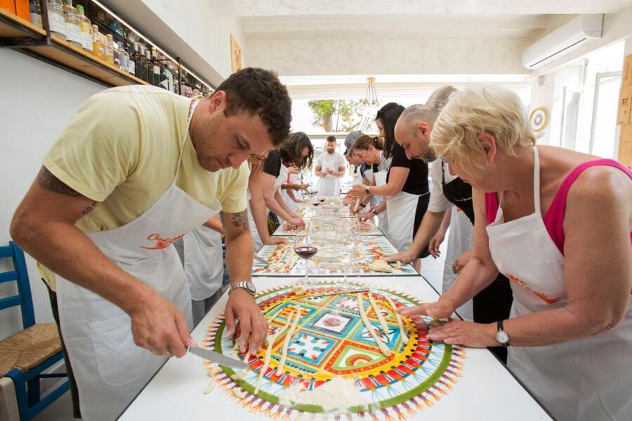Taormina: Sicilian Cooking Class w/ a Visit to Local Market - Making pasta by hand