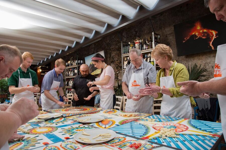 Taormina: Sicilian Cooking Class w/ a Visit to Local Market - Cooking with Paolo, Luca, and the team