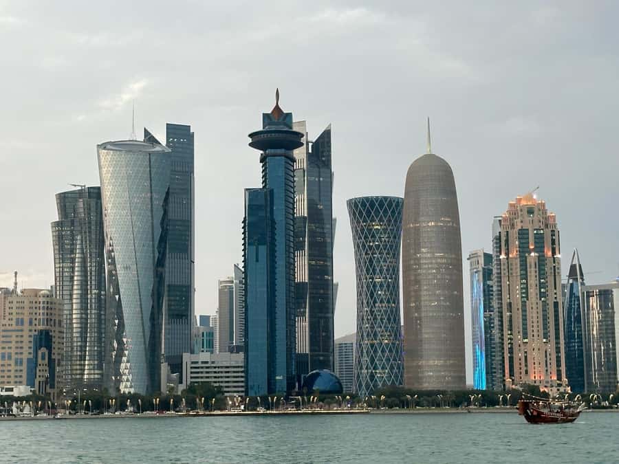 Things To Do In Doha: City Tour, Souq Waqif & Dhow Boat Ride - West Bay and the Burj Qatar skyline