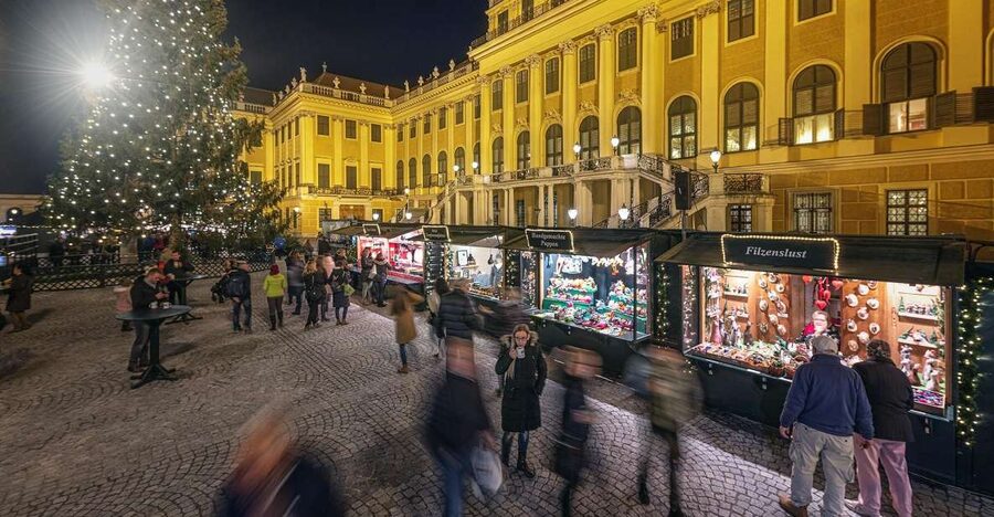 Vienna: Schönbrunn Palace & Christmas Market Walking Tour - Meeting your guide at the main gate